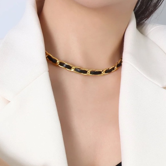 GP chic leather chain choker - Picture 2 of 4